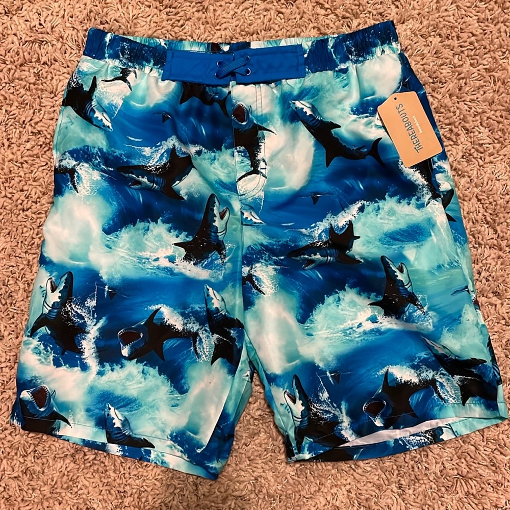 Boys XL Swim Trunks Sharks